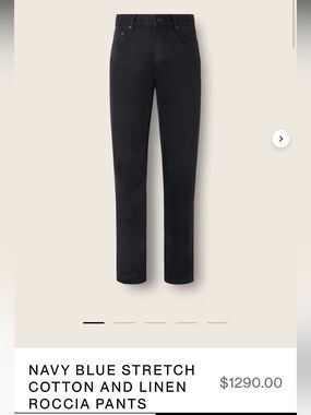 Zegna Navy Blue Stretch Cotton-Linen Men's Jeans